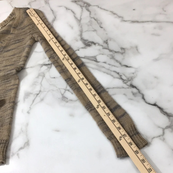 FP Free People Beach Tan Gray Space Dye Knit Cardigan Top Womens XS Mohair Blend - Picture 9 of 9